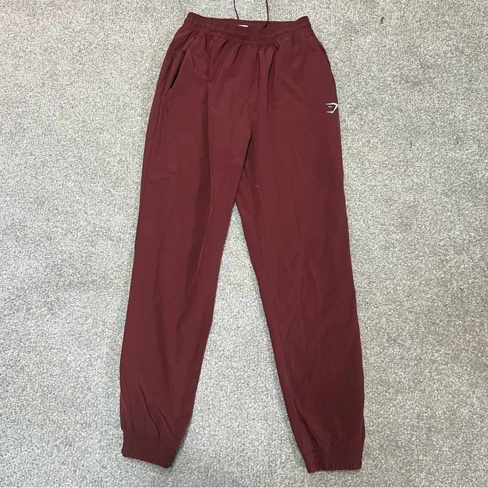 Gymshark Pants Womens Small Maroon Red Training Woven Jogger Windbreaker B1A1D